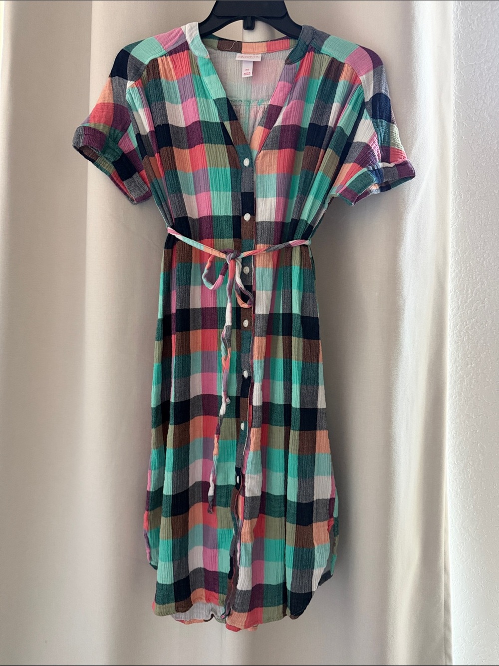 Isabel Maternity by Ingrid & Isabel Multicolor Plaid Button-Front Midi Dress